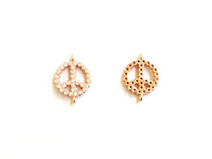 Cubic Zirconia Link, 12x16mm Peace, Price Per Piece - amakeit bead 天富