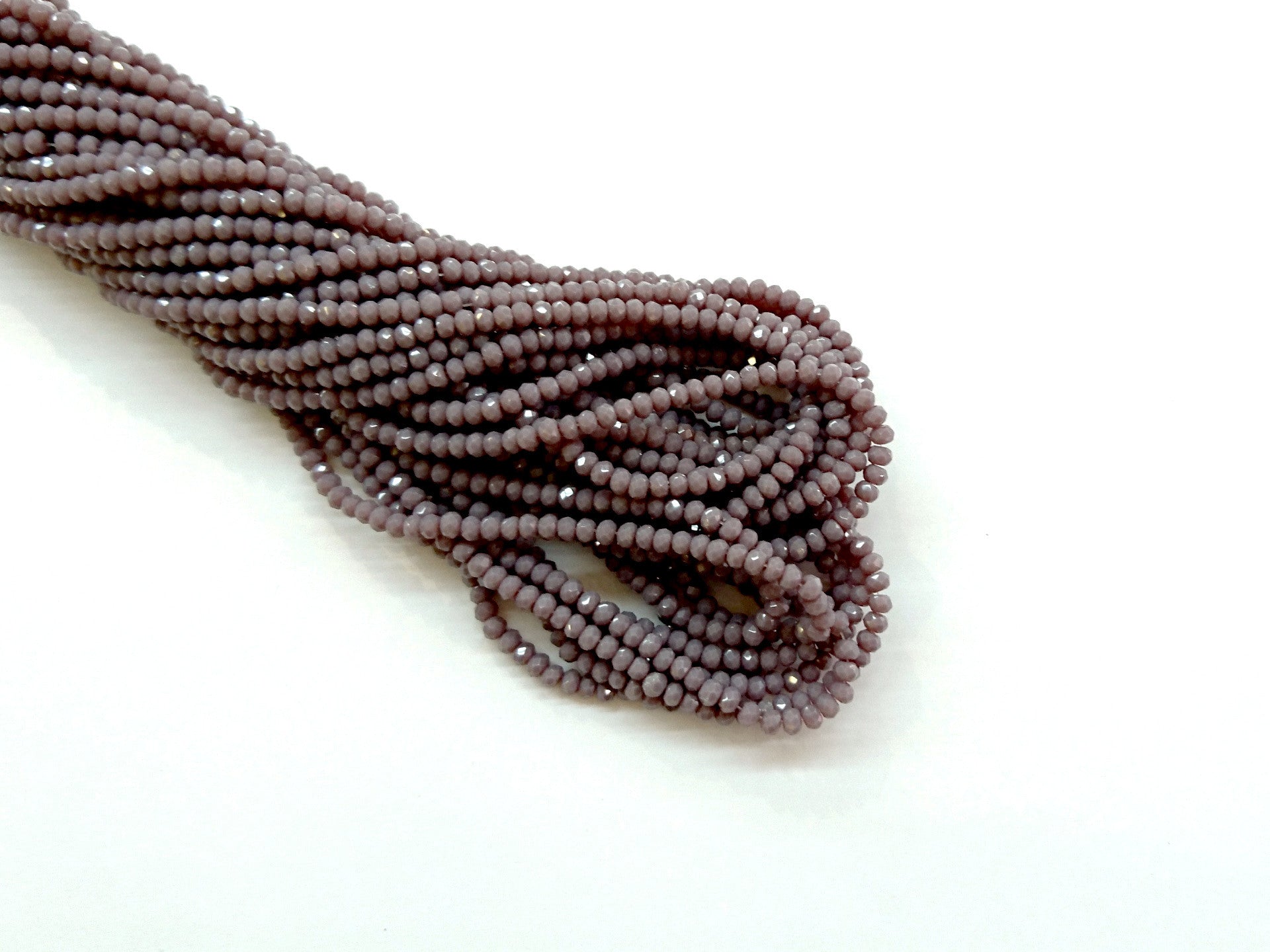 2x3mm faceted rondelle glass beads, Solid RosyBrown (#63) - amakeit bead 天富