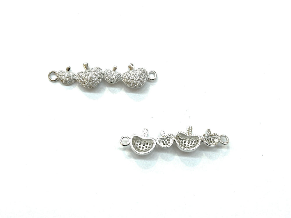 Cubic Zirconia Link, 9x37mm Apples, Price Per Piece - amakeit bead 天富
