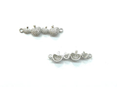 Cubic Zirconia Link, 9x37mm Apples, Price Per Piece - amakeit bead 天富