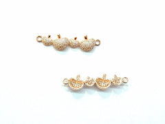 Cubic Zirconia Link, 9x37mm Apples, Price Per Piece - amakeit bead 天富