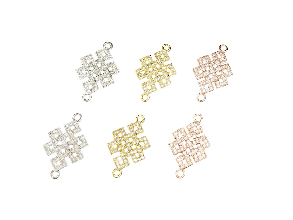 Cubic Zirconia Link, 14x22mm, Price Per Piece - amakeit bead 天富