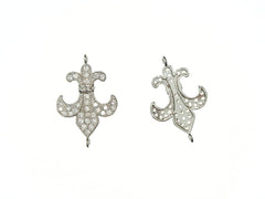 Cubic Zirconia Link, 17mm Spearhead Charm, Price Per Piece - amakeit bead 天富