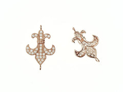 Cubic Zirconia Link, 17mm Spearhead Charm, Price Per Piece - amakeit bead 天富