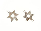 Cubic Zirconia Link, 21mm Star of David, Price Per Piece - amakeit bead 天富