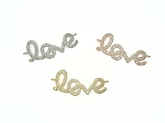Cubic Zirconia Link, 10x27mm Love Charm, Price Per Piece - amakeit bead 天富