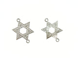 Cubic Zirconia Link, 21mm Star of David, Price Per Piece - amakeit bead 天富