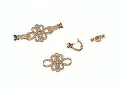 Snap Clasp, 16x42mm, Celtic Pattern, Clear Cubic Zirconia, Price Per Piece - amakeit bead 天富