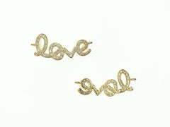 Cubic Zirconia Link, 10x27mm Love Charm, Price Per Piece - amakeit bead 天富