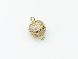 Rhinestone Magnetic Clasp, 12mm Ball, Clear Cubic Zirconia, Price Per Piece - amakeit bead 天富