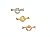 Snap Clasp, Small, 11x28mm, Round, Clear Cubic Zirconia, Price Per Piece - amakeit bead 天富