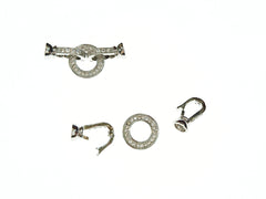 Snap Clasp, Small, 11x28mm, Round, Clear Cubic Zirconia, Price Per Piece - amakeit bead 天富