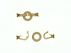 Snap Clasp, Small, 11x28mm, Round, Clear Cubic Zirconia, Price Per Piece - amakeit bead 天富