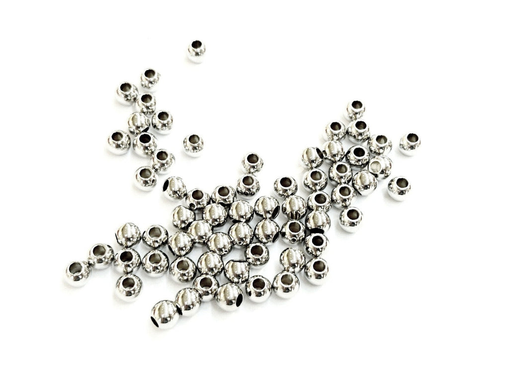 Stainless Steel Beads, 5mm, Solid Ball, Price Per Pack - amakeit bead 天富