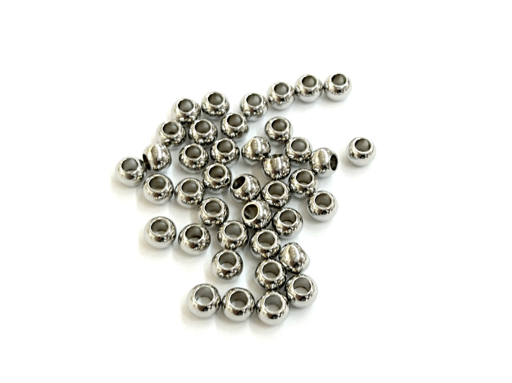 Stainless Steel Beads, 6mm, Solid Ball, Price Per Pack - amakeit bead 天富