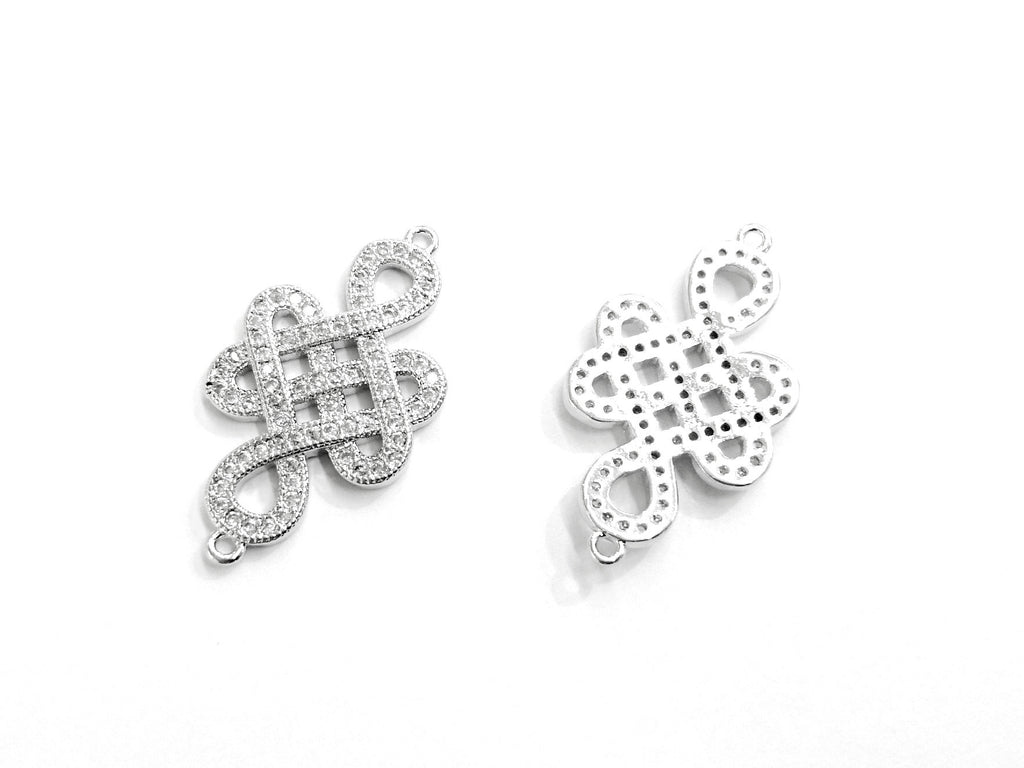 Cubic Zirconia Link, 16x29mm Lucky Charm, Price Per Piece - amakeit bead 天富