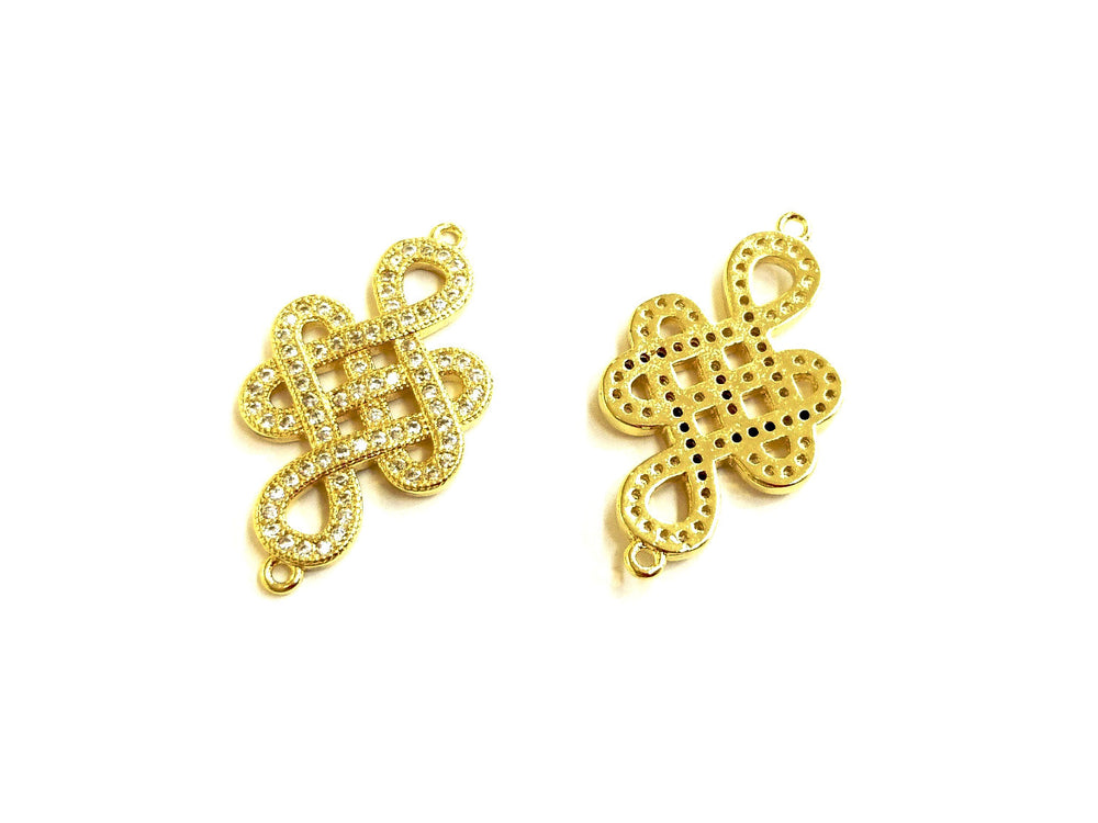 Cubic Zirconia Link, 16x29mm Lucky Charm, Price Per Piece - amakeit bead 天富