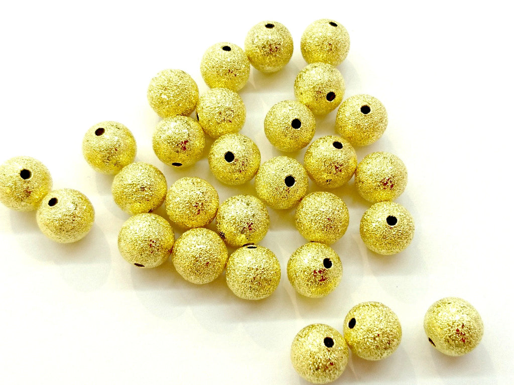 Sanded Brass Bead, Round, 10mm, Price Per Pack - amakeit bead 天富