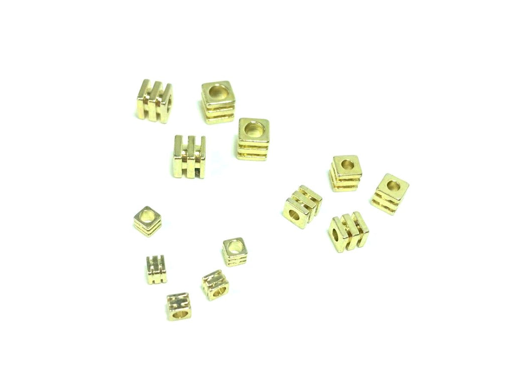Brass Cube, 3mm/4mm/5mm - amakeit bead 天富