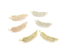 Cubic Zirconia Link, 8x30mm Leaf, Price Per Piece - amakeit bead 天富
