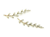 Cubic Zirconia Link, 7x36mm leaf, Price Per Piece - amakeit bead 天富