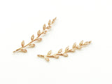 Cubic Zirconia Link, 7x36mm leaf, Price Per Piece - amakeit bead 天富