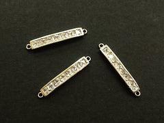 Cubic Zirconia Link, 4x29mm Rectangle, Price Per Piece - amakeit bead 天富
