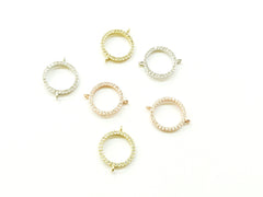 Cubic Zirconia Link, 13mm Circle, Price Per Piece - amakeit bead 天富