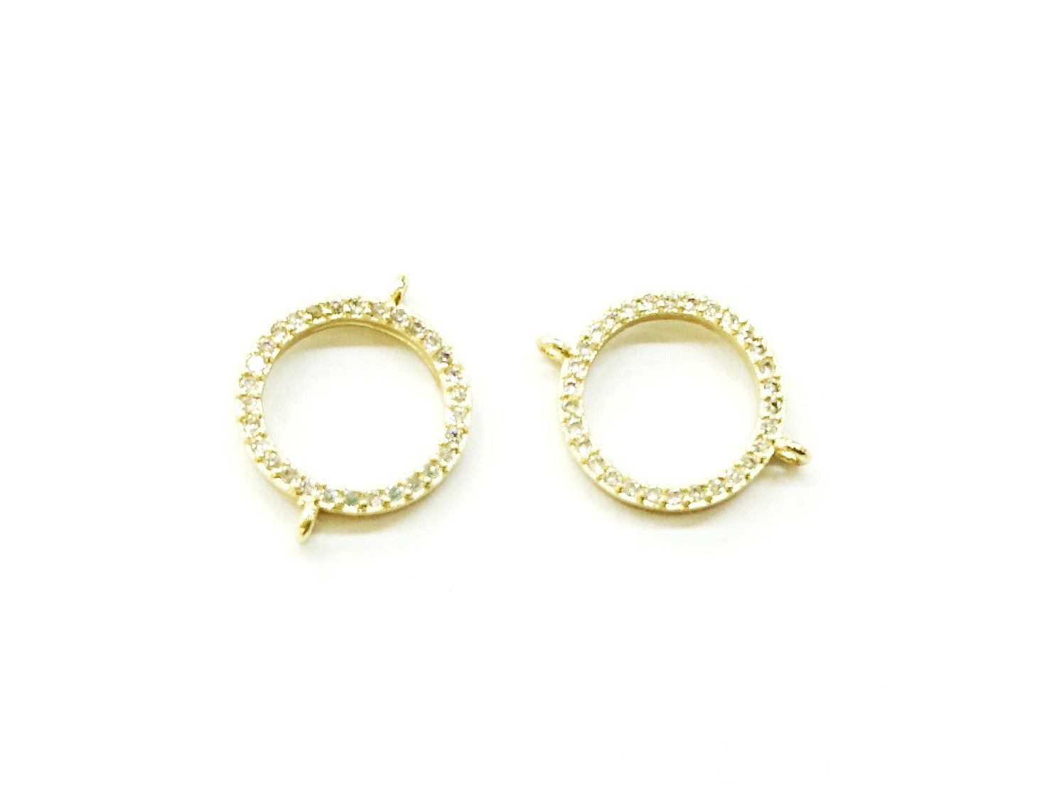 Cubic Zirconia Link, 13mm Circle, Price Per Piece - amakeit bead 天富
