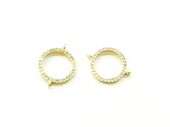 Cubic Zirconia Link, 13mm Circle, Price Per Piece - amakeit bead 天富