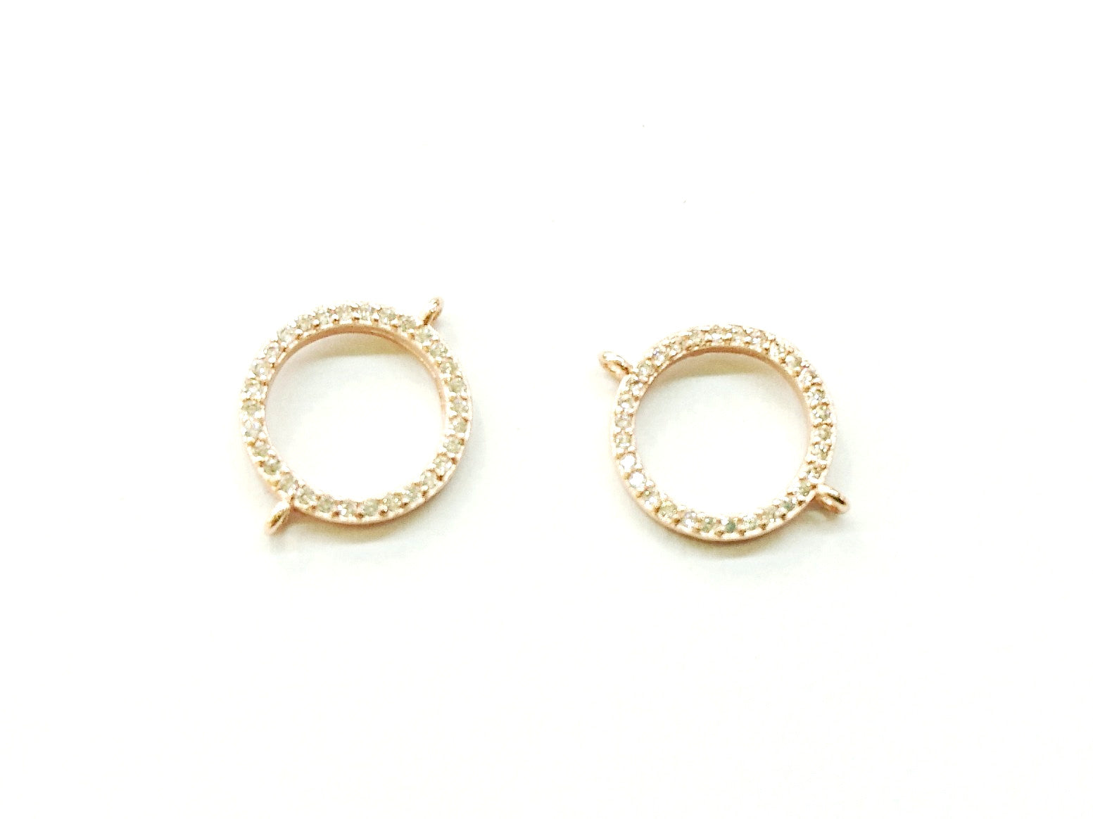 Cubic Zirconia Link, 13mm Circle, Price Per Piece - amakeit bead 天富