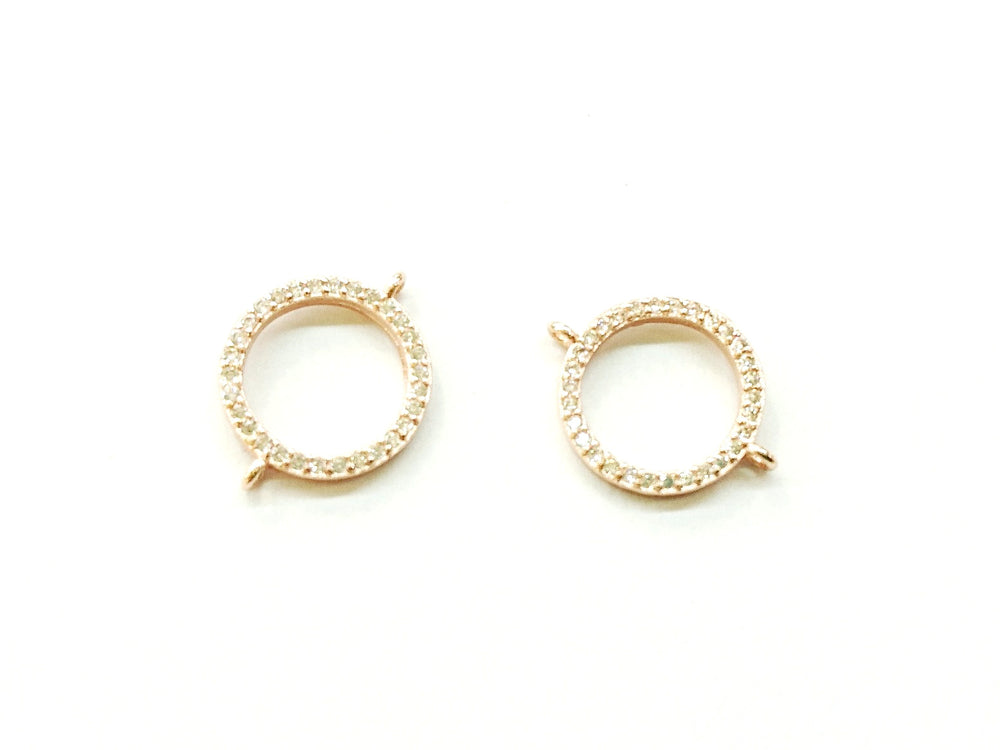 Cubic Zirconia Link, 13mm Circle, Price Per Piece - amakeit bead 天富