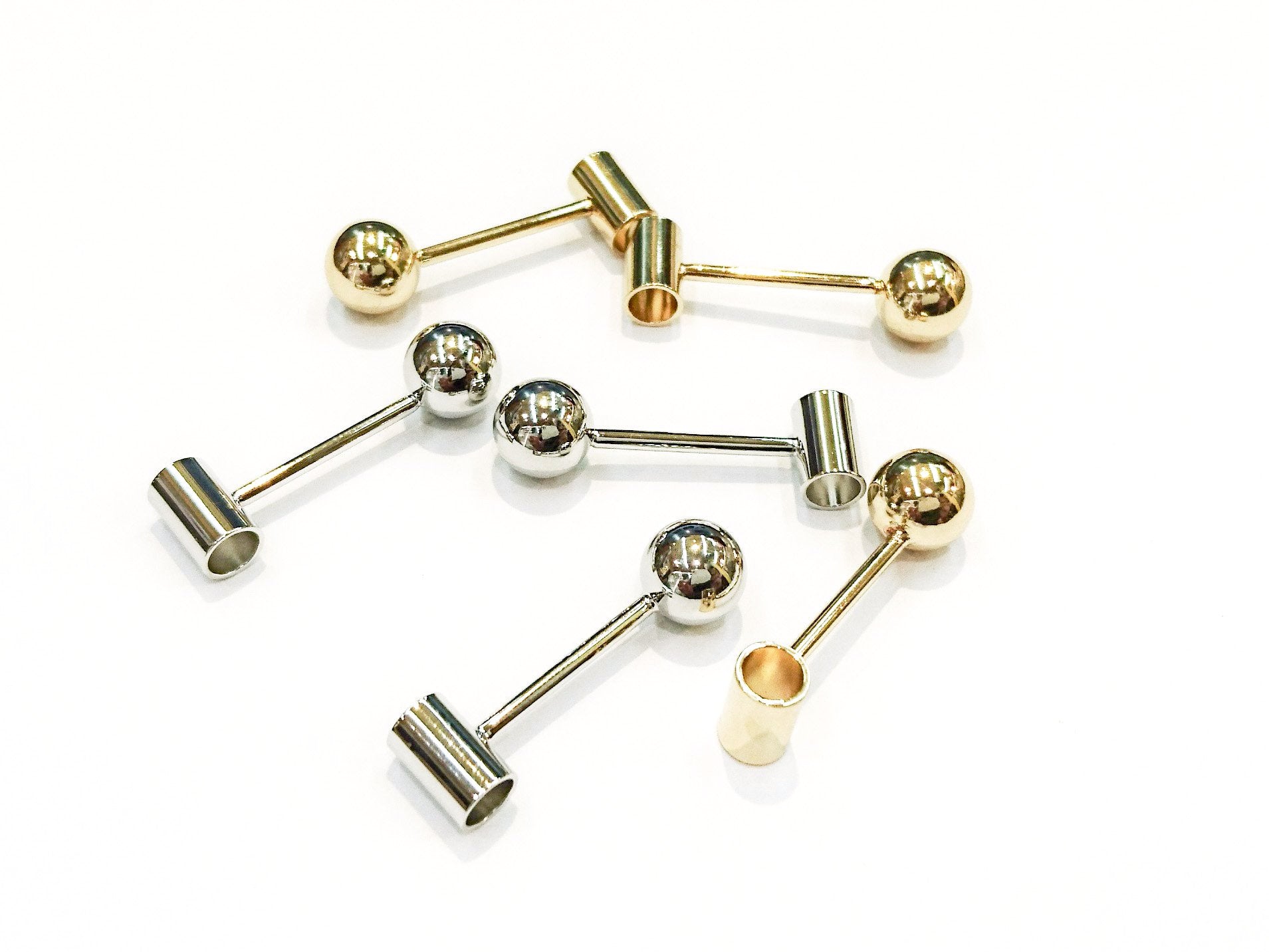 Brass findings, 8x29mm, T-shape, Price Per 2 Pieces - amakeit bead 天富