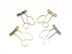 Brass findings, 25x5x44mm, T-shape, Circle, Price Per 2 Pieces - amakeit bead 天富