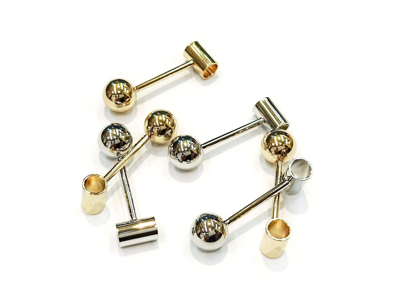 Brass findings, 8x29mm, T-shape, Price Per 2 Pieces - amakeit bead 天富