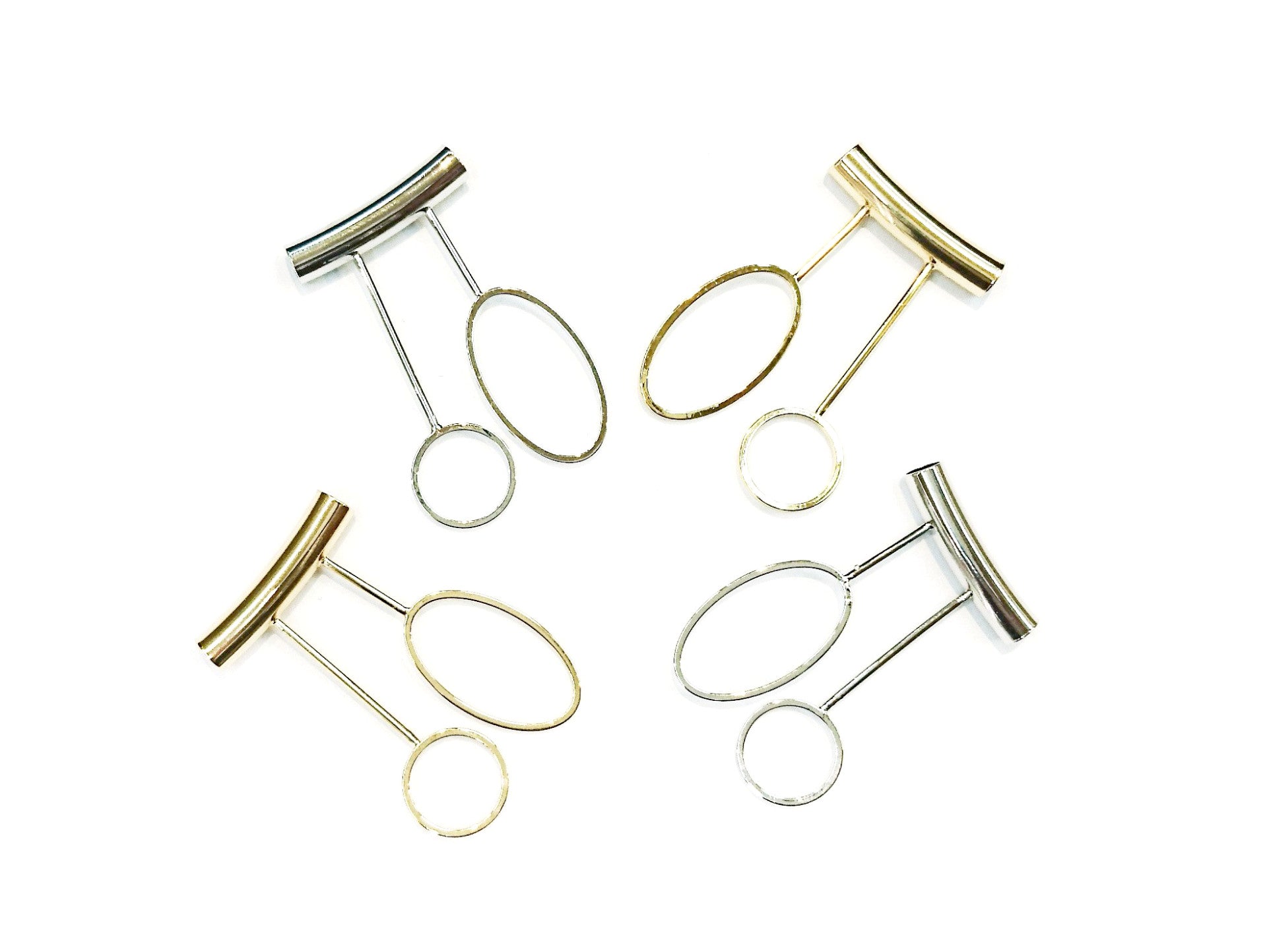 Brass findings, 25x5x44mm, T-shape, Circle, Price Per 2 Pieces - amakeit bead 天富