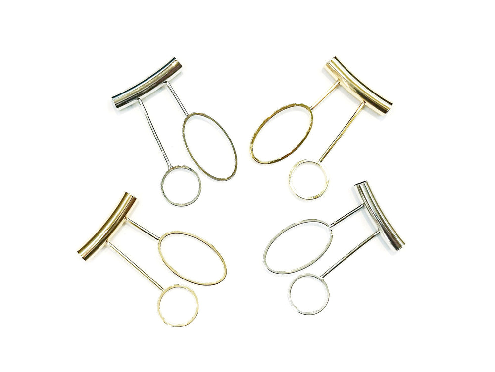 Brass findings, 25x5x44mm, T-shape, Circle, Price Per 2 Pieces - amakeit bead 天富