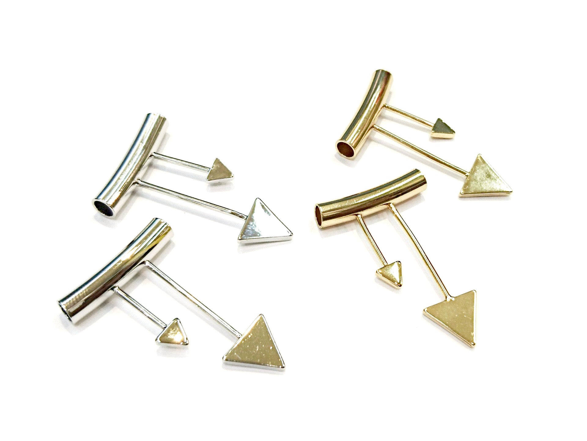 Brass findings, 25x5x39mm, T-shape, Arrow, Price Per 2 Pieces - amakeit bead 天富