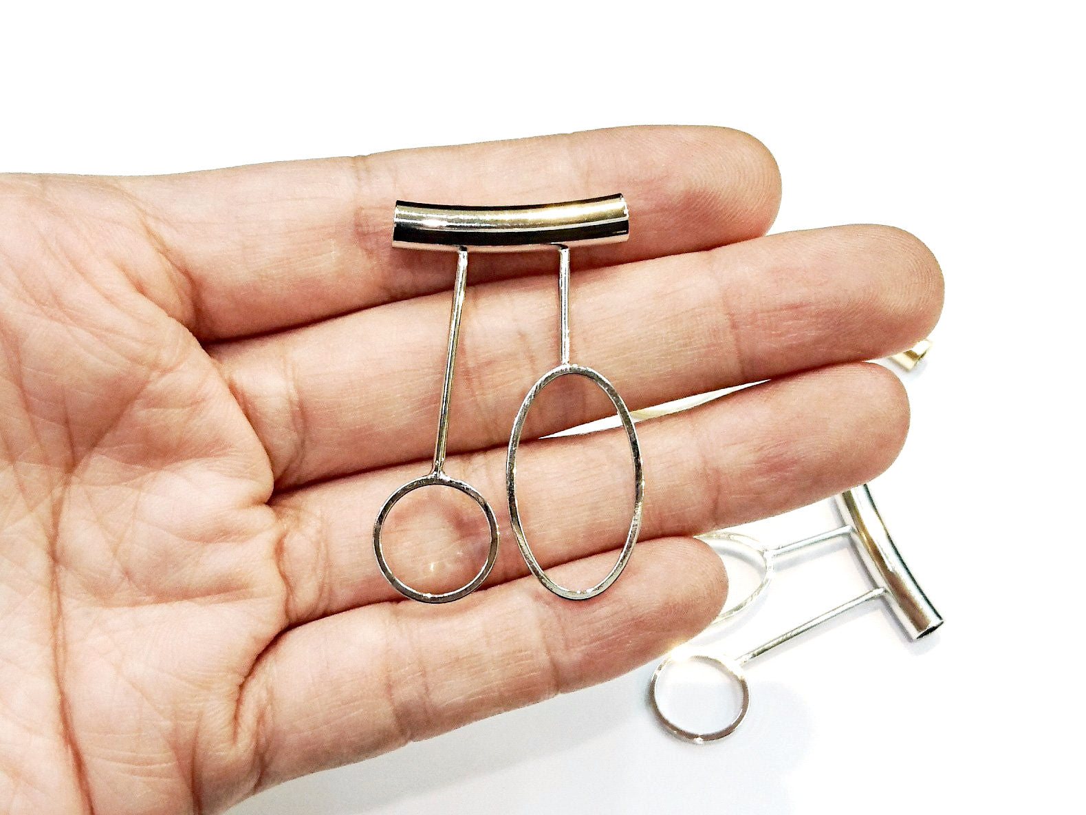 Brass findings, 25x5x44mm, T-shape, Circle, Price Per 2 Pieces - amakeit bead 天富