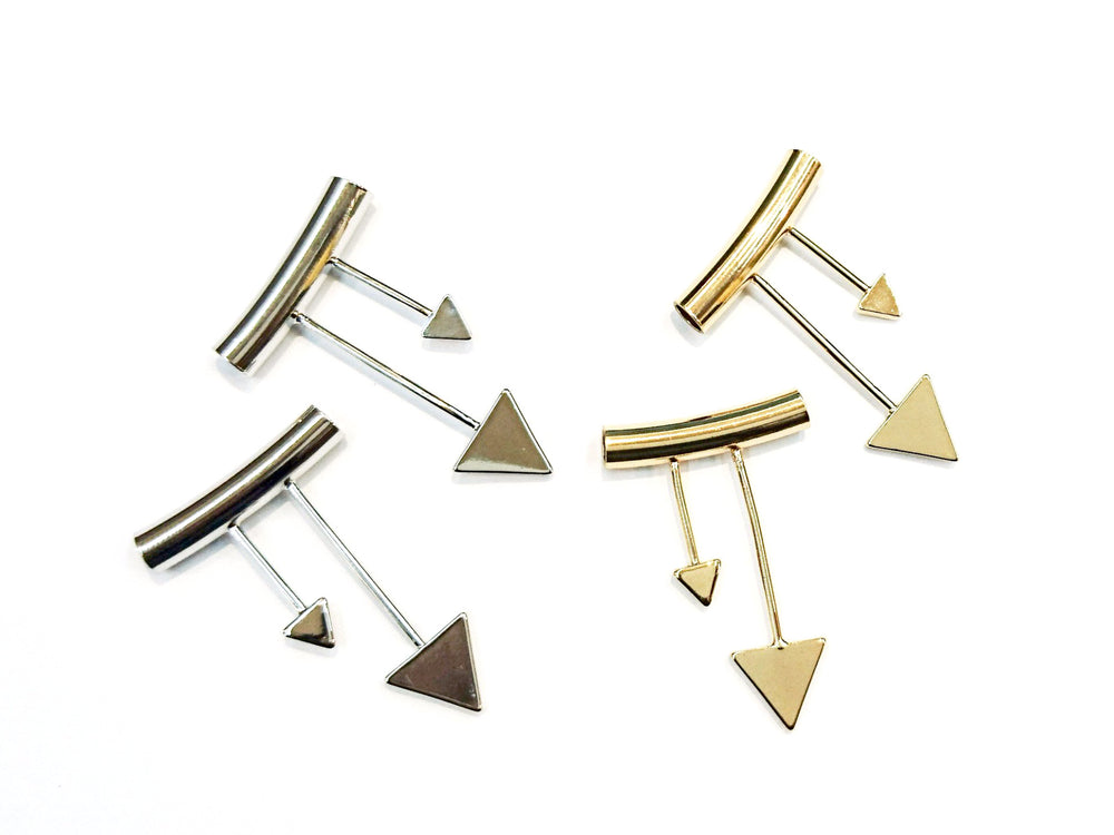 Brass findings, 25x5x39mm, T-shape, Arrow, Price Per 2 Pieces - amakeit bead 天富