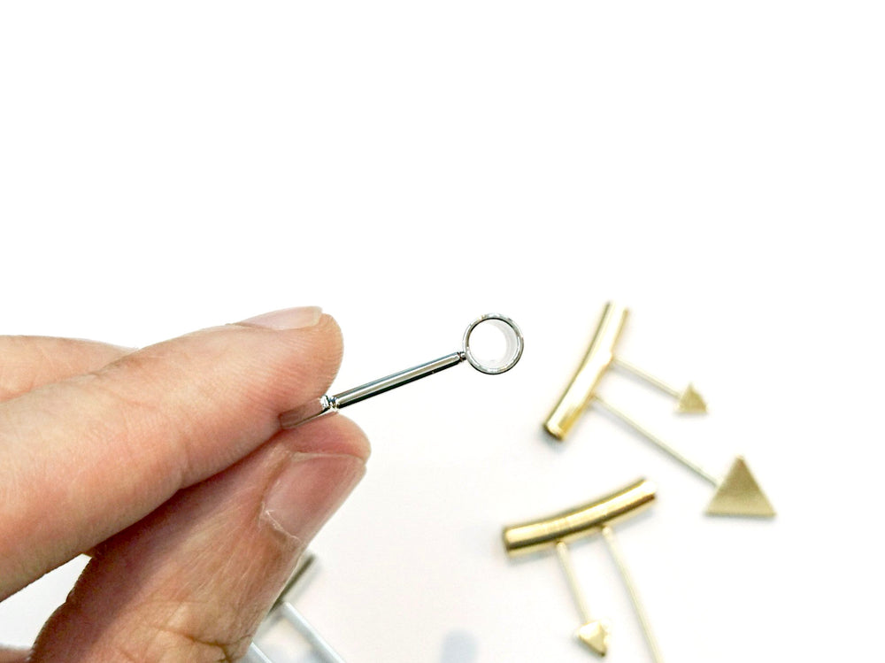 Brass findings, 25x5x39mm, T-shape, Arrow, Price Per 2 Pieces - amakeit bead 天富