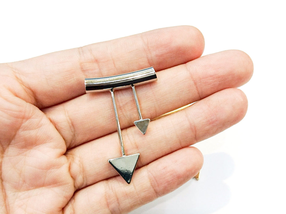 Brass findings, 25x5x39mm, T-shape, Arrow, Price Per 2 Pieces - amakeit bead 天富