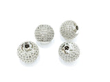 Cubic Zirconia Brass Beads, 14mm, Round, 1 Pc | 方晶鋯石銅珠, 14mm, 圓, 1個