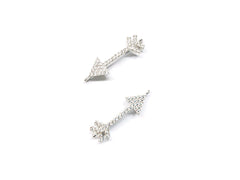 Connector, Brass, Cubic Zirconia, 7x22mm, Arrow, 1 Pc | 銅連接配件, 方晶鋯石, 7x22mm, 箭頭, 1個