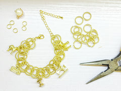 Jump Ring, 13mm Twisted Brass Jump Rings, 20 Pieces Per Pack - amakeit bead 天富