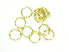 Jump Ring, 13mm Twisted Brass Jump Rings, 20 Pieces Per Pack - amakeit bead 天富