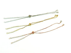 Adjustable Clasp Bracelet, Open-loop End, Cubic Zirconia Framed | 百搭鋯石手鏈