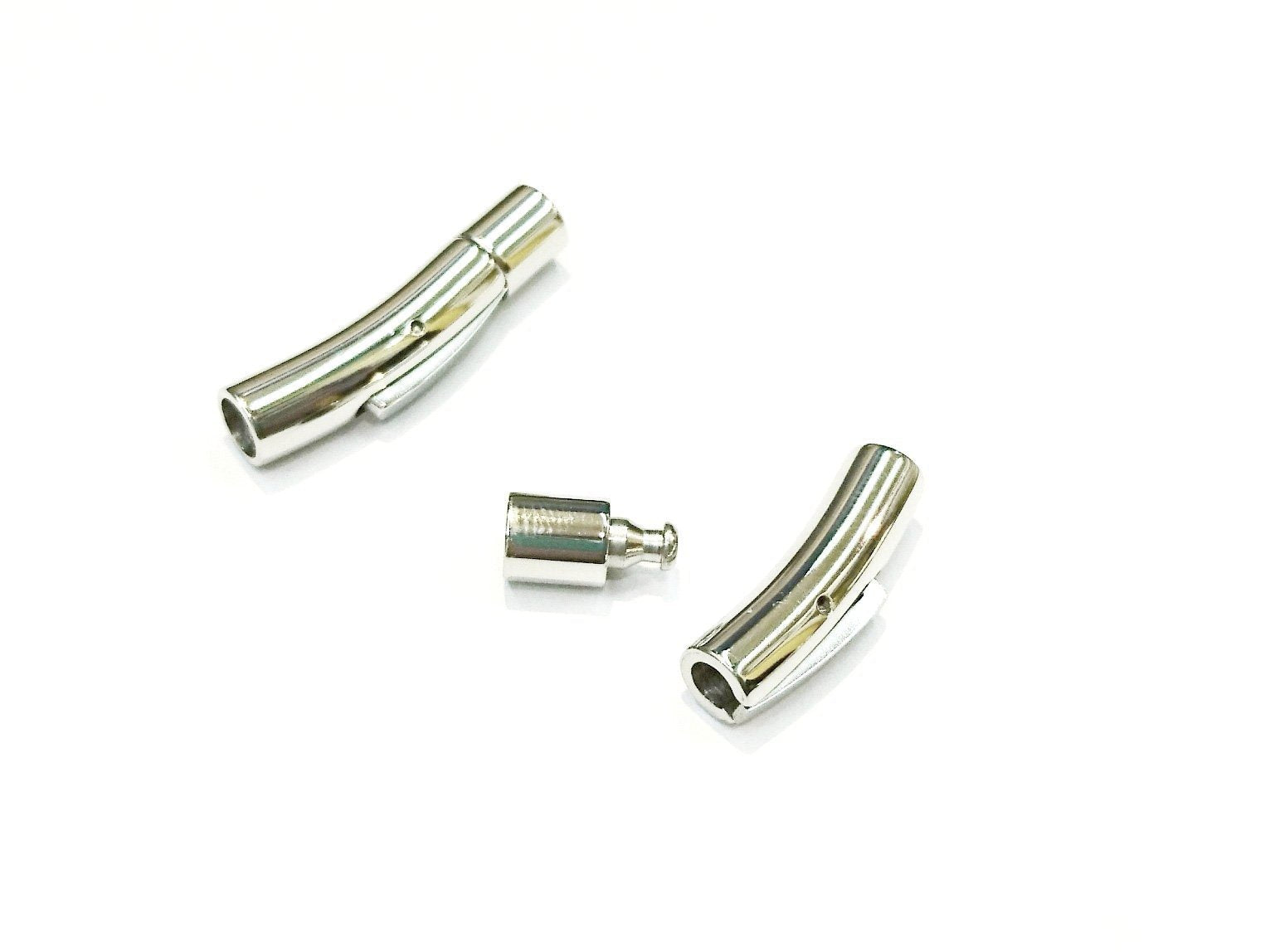 繩尾按扣, 不鏽鋼, 6x28mm, 4mm繩