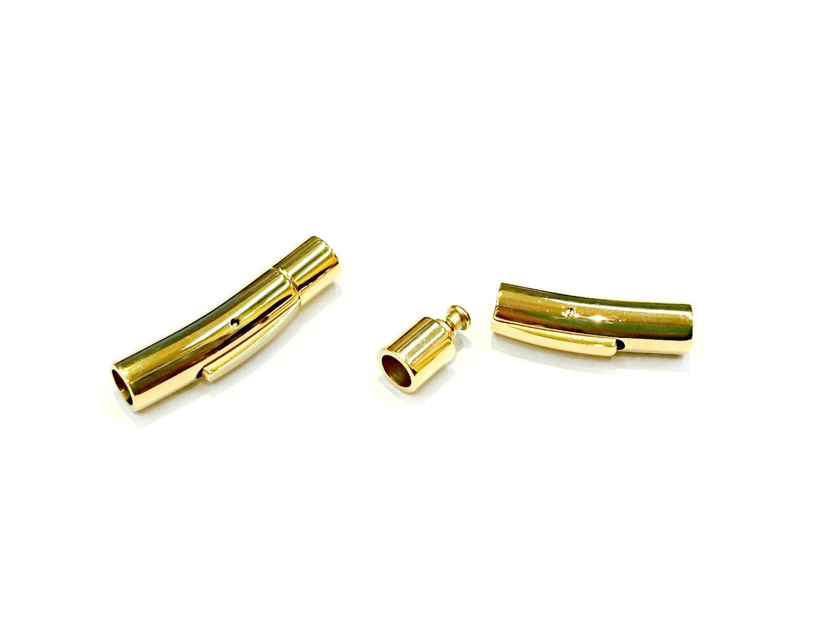 繩尾按扣, 不鏽鋼, 6x28mm, 4mm繩