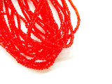 玻璃珠, 2x3mm, 切面扁珠, 透明淺紅色 (#19)